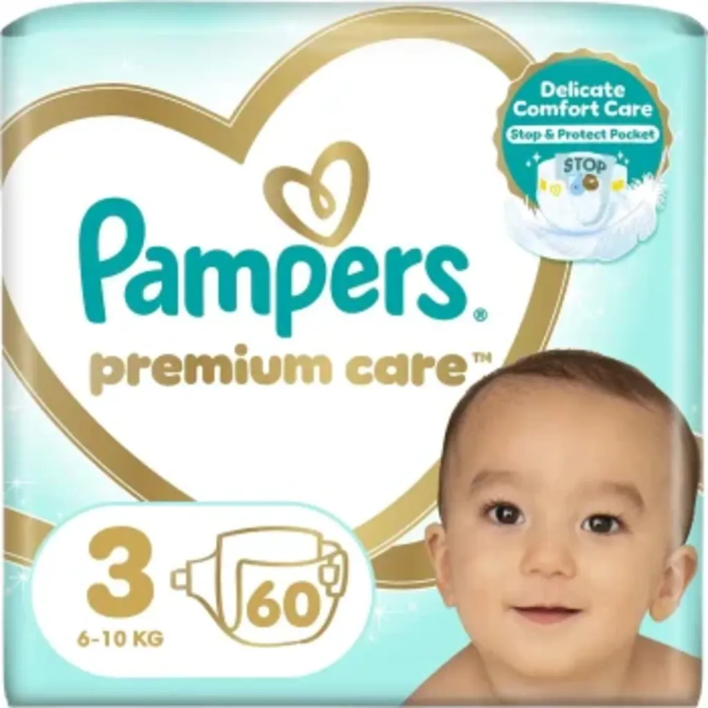 پوشک بچه سایز 3 پمپرز بسته 60 عددی (اصل)